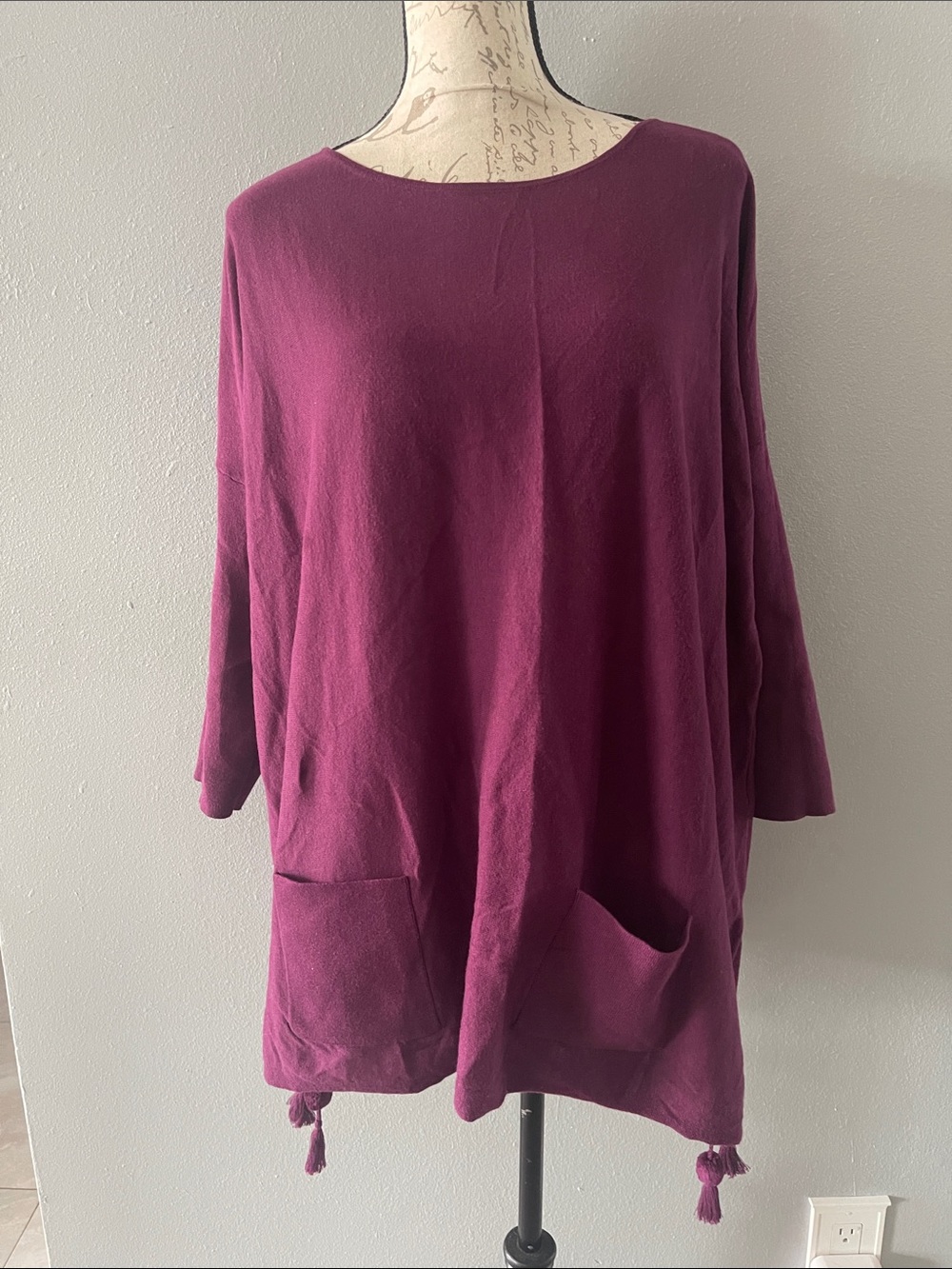 Lilly Pulitzer Plum Pocket Tunic with Tie Tassels